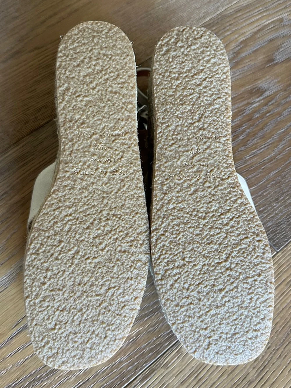 rag & bone Hera Espadrille Wedge Sandals Antique White Leather Size 9.5